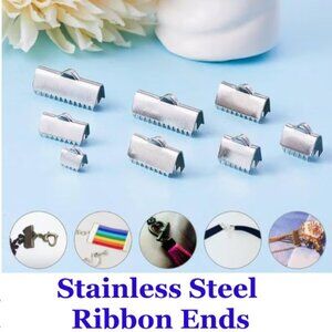 Ribbon Ends 304 Stainless Steel   1Box 36pcs